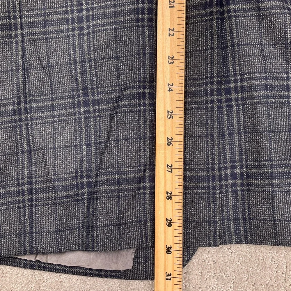 Hart Schaffner Marx Blazer Mens 42R Gray Plaid Chicago Fit Loro Piana Cashmere